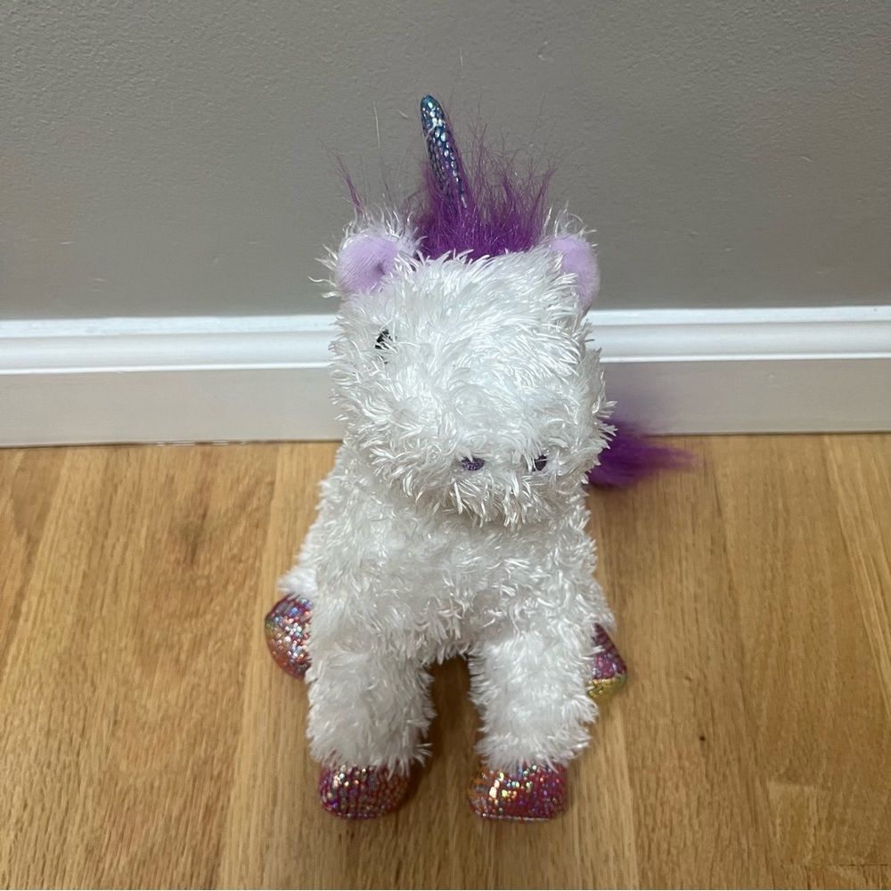 Melissa & Doug White Unicorn Plush with Purple Accents